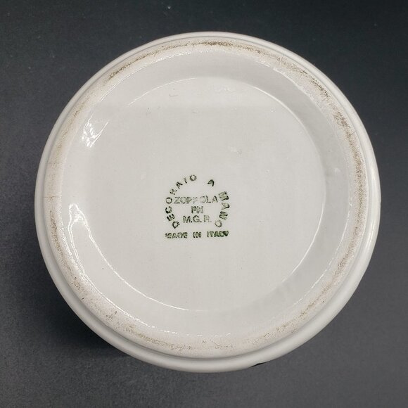 Italian Decorato A Mano Zoppola Friûl Floral Ceramic Metal Handle Basket Planter - Picture 6 of 9